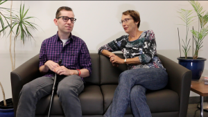 Left: Justin Doyle, Student, Renison, member of Renison’s Accessibility Working Group, Right: Judi Jewinski, Administrative Dean, Renison University College Photo by Ramona Leitao