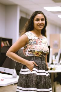 Co-founder Visha Vijayanand models clothing items from Poche Posh. Photo by Theresa Shim