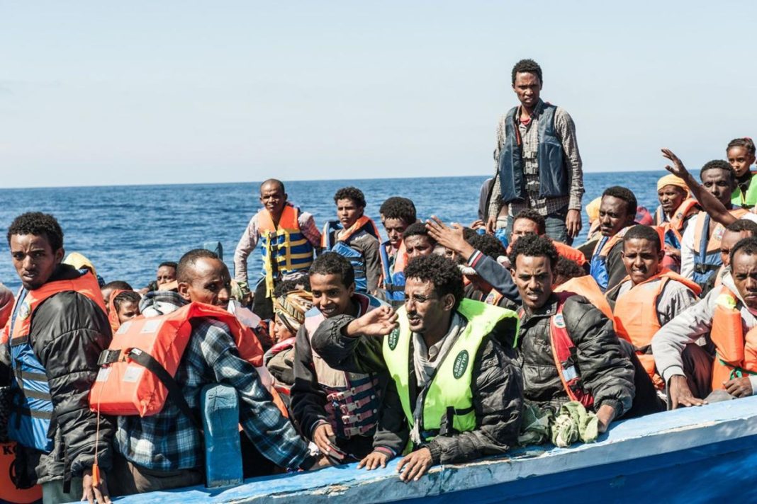 Refugees on boat