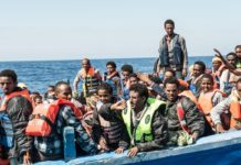 Refugees on boat