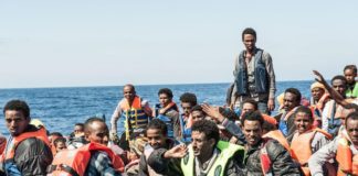 Refugees on boat